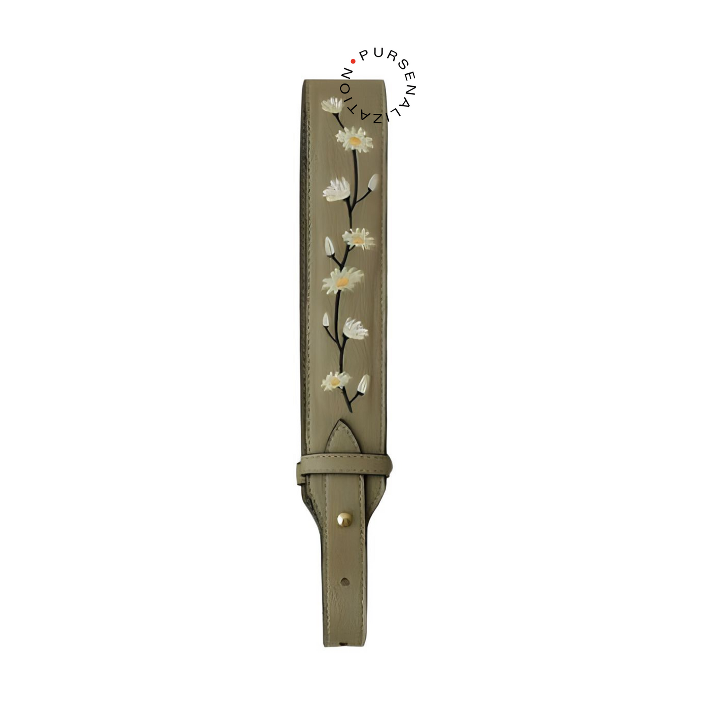 Embroidered Leather Strap for Handbags