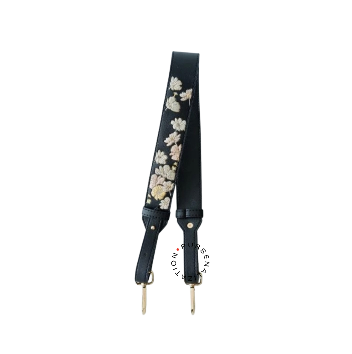 Embroidered Leather Strap for Handbags