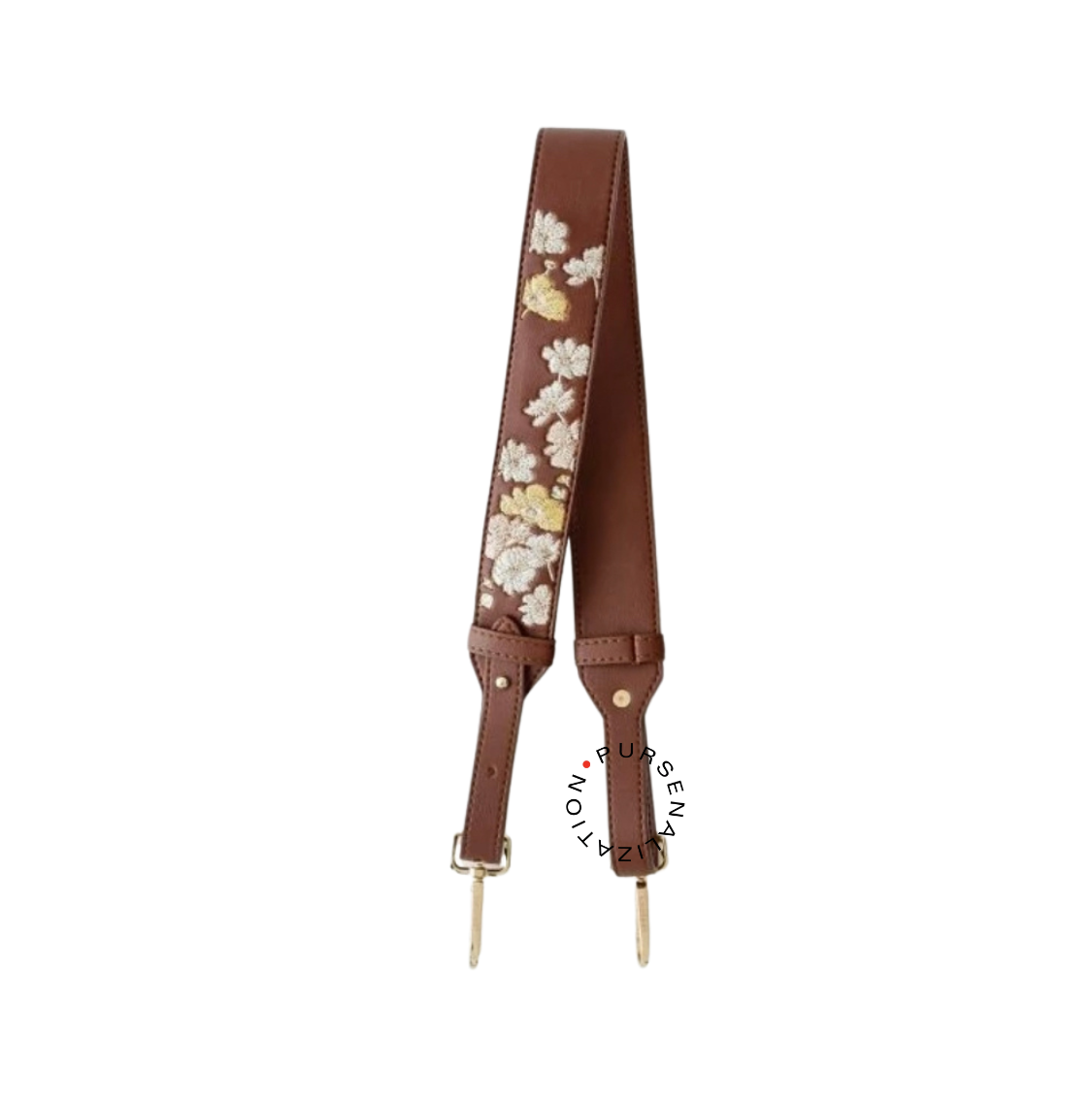 Embroidered Leather Strap for Handbags