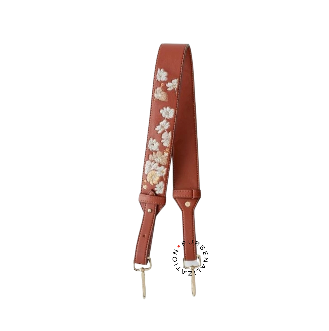 Embroidered Leather Strap for Handbags